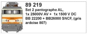 LS Models LS89219 - H0 - Stromabnehmer AL für BB 22200/BB 26000 (2 Stück)